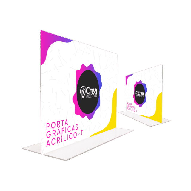 Porta gráficas de Acrílico T - Imprenta digital y offset