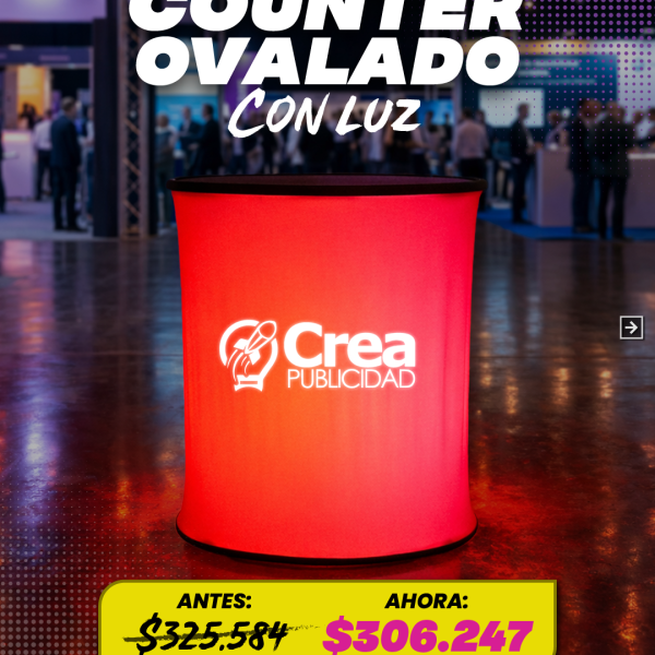 Stand Counter Luminoso Ovalado