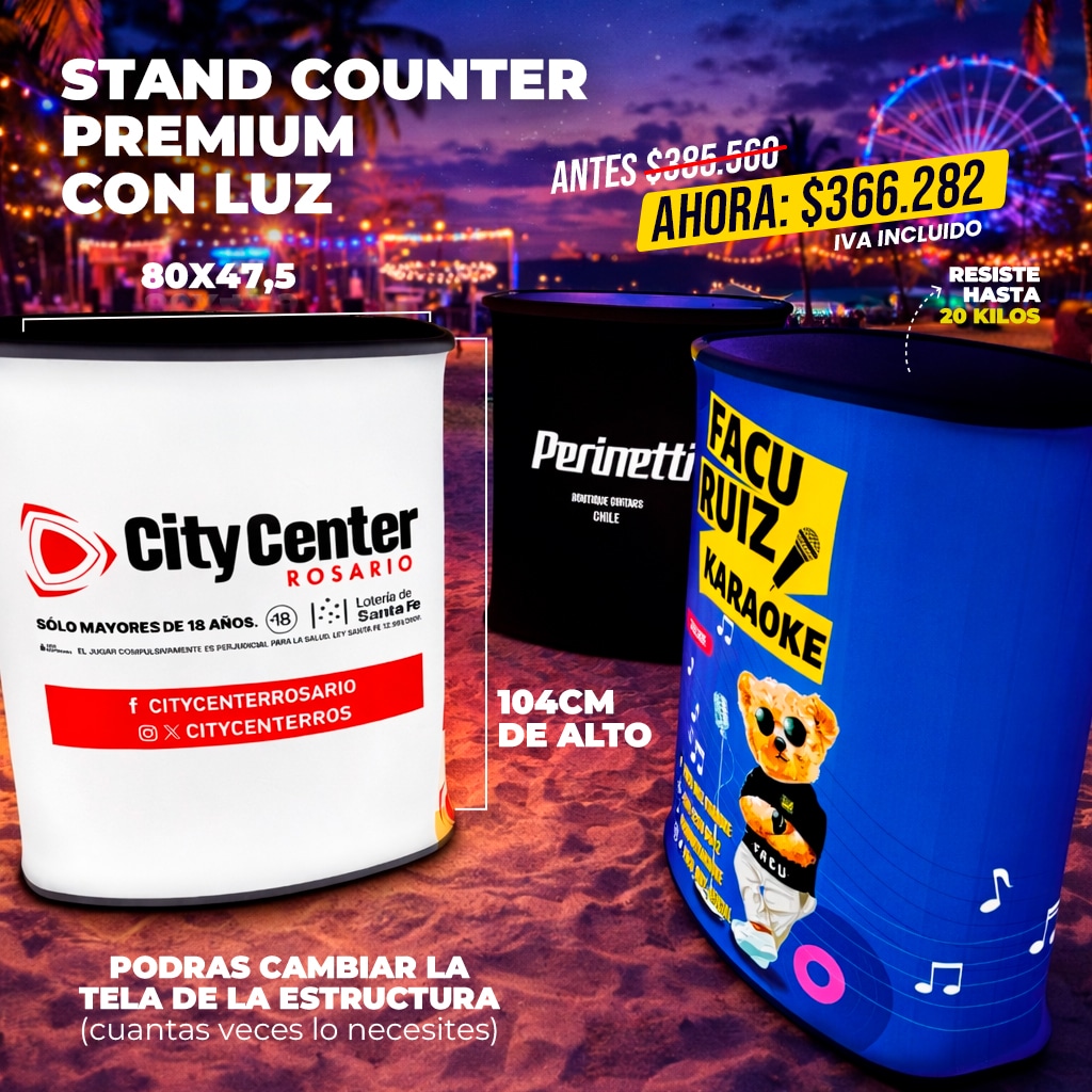 Stand Counter Luminoso Hexagonal