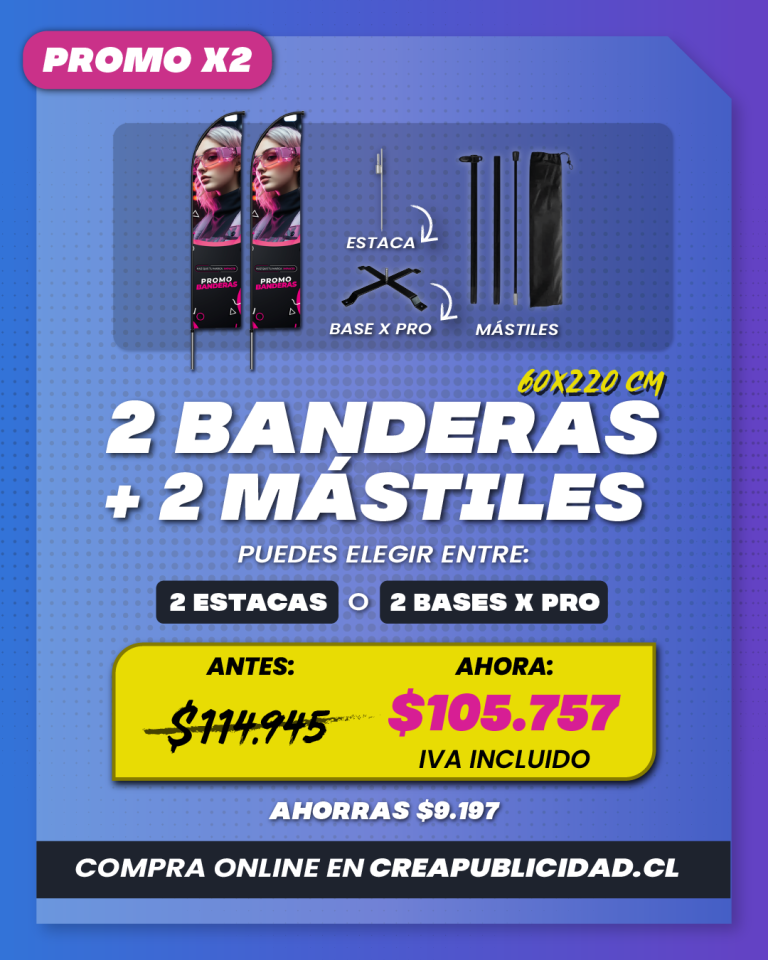 Promo Banderas Publicitarias Vela x2