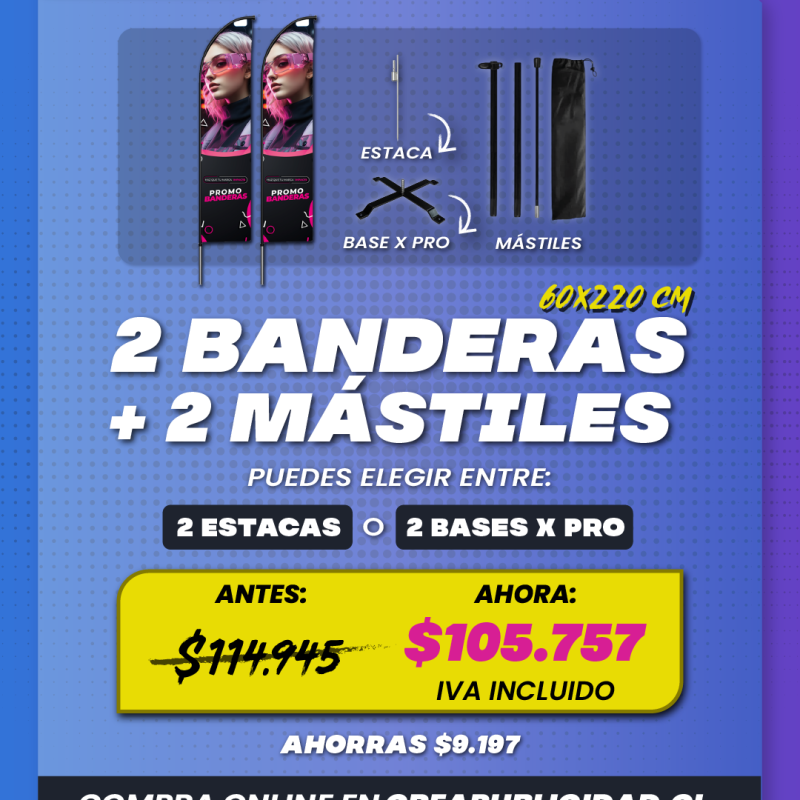 Promo Banderas Publicitarias Vela x2
