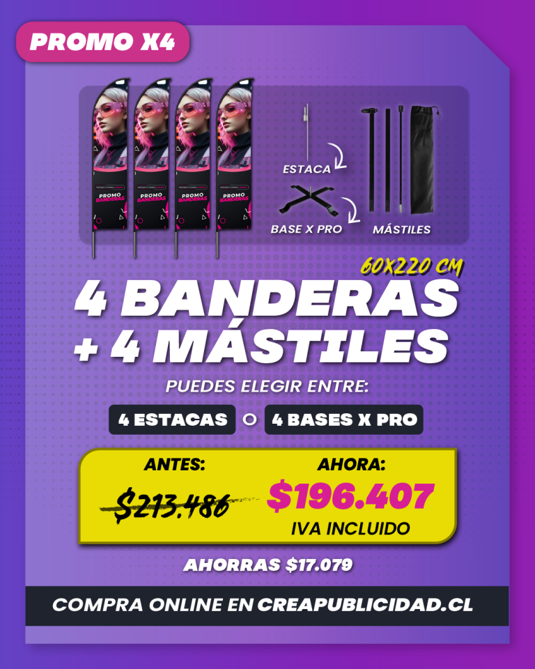 Promo Banderas Publicitarias Vela x4