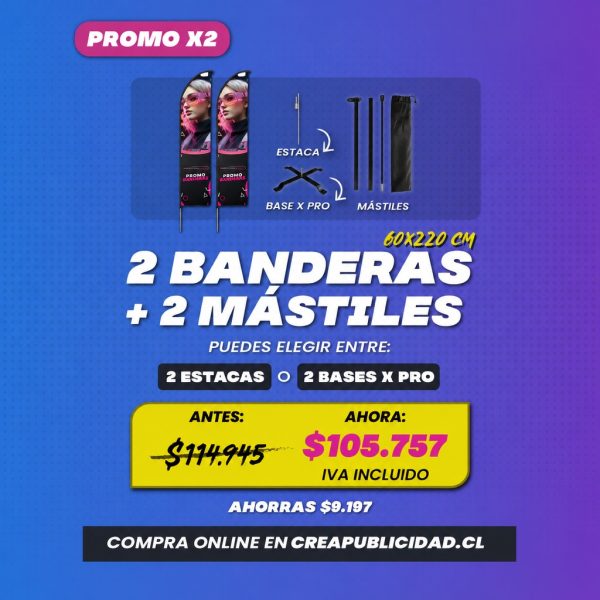 Promo Banderas Publicitarias Vela x2