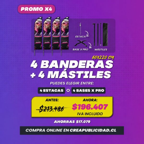 Promo Banderas Publicitarias Vela x4