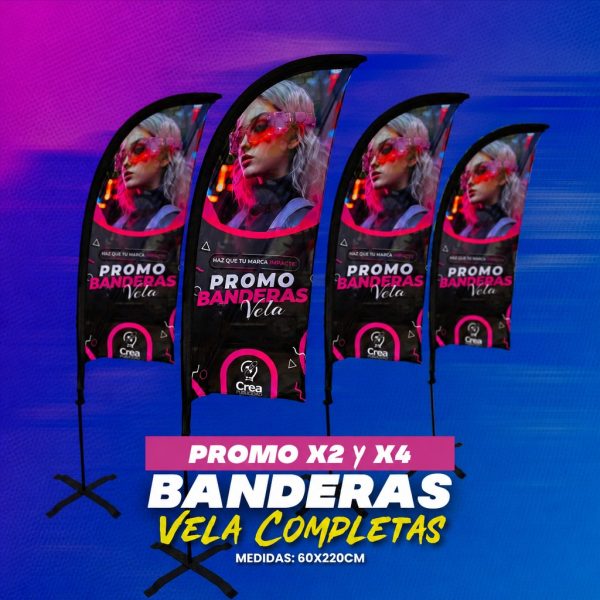 Promo Banderas Publicitarias Vela x4