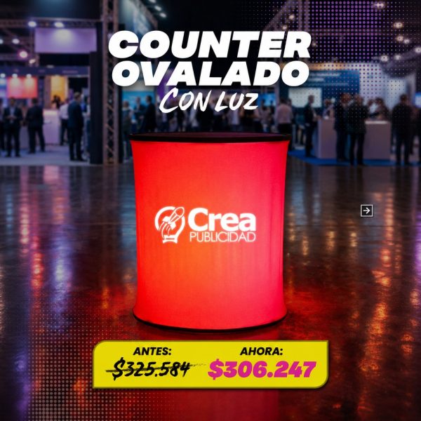 Stand Counter Luminoso Ovalado