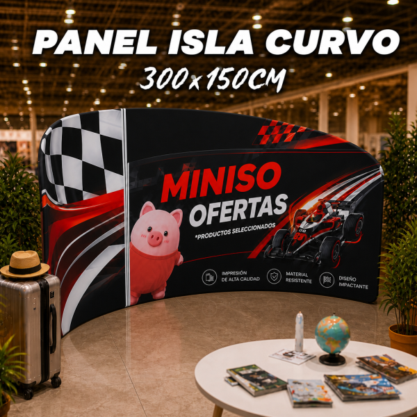 Panel Tubo Isla Curvo 360º 300x150