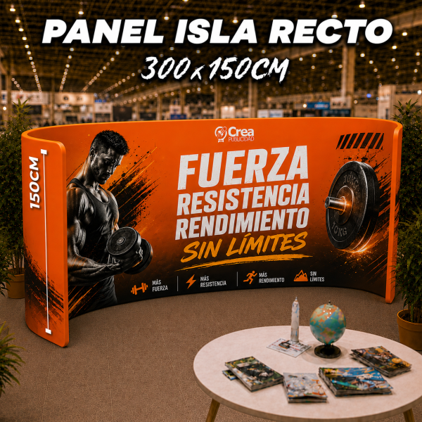 Panel Tubo Isla Recto 360º 300x150