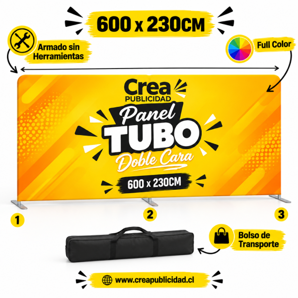 Panel Tubo Doble Cara 600x230