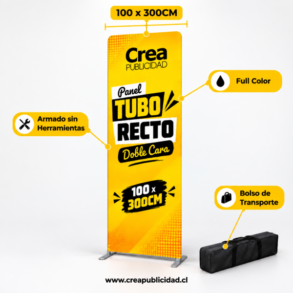 Panel Tubo Recto 100x300