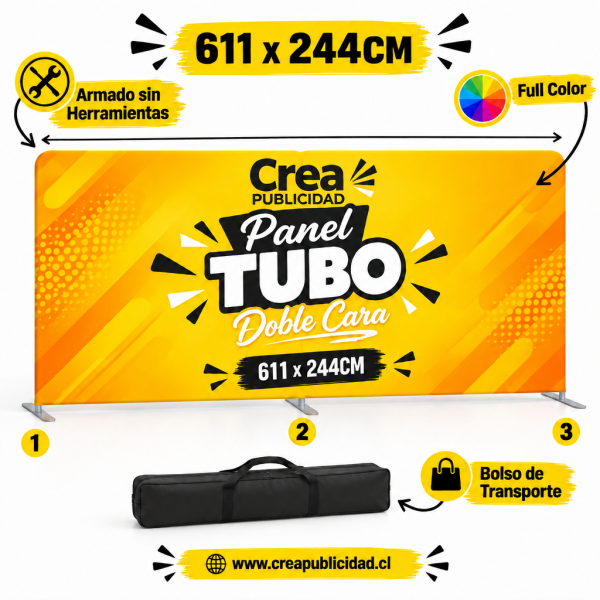 Panel Tubo Doble Cara 611x244