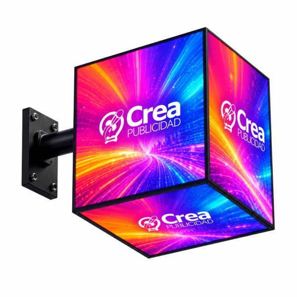 Letrero LED Cubo 4 Caras P2.9 (50x50 cm) Outdoor